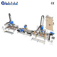 Machine de mortaisage automatique de charnières de porte en bois haute précision couleur personnalisée, machine de traitement entièrement automatique de serrures de charnières pour portes en MDF