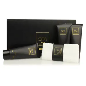 Ensemble de <span class=keywords><strong>bain</strong></span> gel <span class=keywords><strong>douche</strong></span> et lotion pour le corps pour hommes personnalisé pour l'hôtel pour le nettoyage et l'hydratation comprend une boîte en papier - Product Image 4