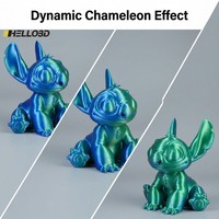 Filament 3D HELLO3D Dual Silk PLA 1,75 mm, haute résistance, bobine de 1 kg, multicolore, changement progressif de couleur, brillant