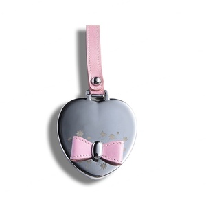 Portable Little Zinc Alloy Metal Cute <b>Compact</b> Pocket Cosmetic Heart Shape <b>Mirror</b> Keychains - Product Image 4