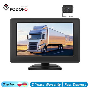 Podofo 4.3'' <b>Car</b> Monitor Parking <b>Reverse</b> HD Display DC9V-36V Rear View Screen IP68 Waterproof <b>Car</b> Reversing <b>Camera</b> OEM - Product Image 1