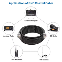 50 Ohm BNC Jumper Low Loss BNC Macho a BNC Macho Extensión Cable coaxial 3 metros para Analizador de antena, Radio CB, cámara CCTV de seguridad