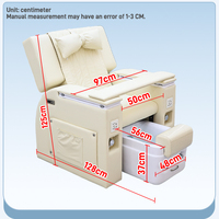 Fauteuil de pédicure électrique de luxe confortable avec dossier inclinable et repose-pieds, fauteuil de massage inclinable, chaise de station de pédicure et de manucure