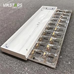 Recessed Ceiling Mounted LED <strong>Grille</strong> Lamps Panel for <strong>T8</strong> Tube <strong>Lights</strong> Industrial Commercial 2*40W <strong>T8</strong> Tube LED <strong>Grille</strong> Lamp Panel - Product Image 1