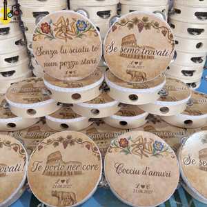 Tambour à main en bois de 6 pouces, instrument de percussion musical, design coloré, pour mariage et fête, avec effets sonores, prix - Product Image 3