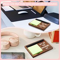 Porte-Notes Autocollant Bloc-Notes En Bois Porte-Stylo 6.5 "X 4.7" Porte-Bloc-Notes Autocollant Distributeur pour Bureau Travail Humour Cadeaux