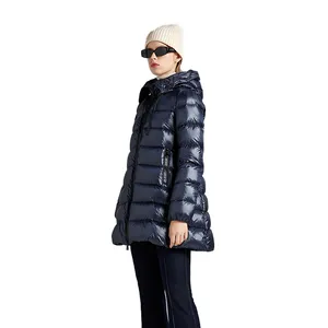 冬季时尚女式派克大衣黑色修身厚保暖防水派克大衣女