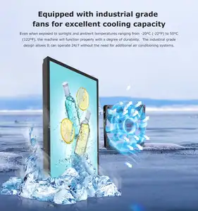IP65 55 polegadas tela ao ar livre Digital Drive Thru Menu Boards Waterproof LCD Publicidade Digital Signage e Displays