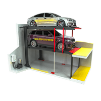 SolidParking Élévateur de stationnement hydraulique à deux poteaux personnalisé, 2 niveaux, empileur de véhicules double, élévateur automobile souterrain PTP-2