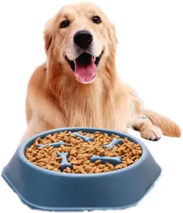 Mangkuk pemberi makan anjing, anjing peliharaan Anti Choking dan Anti tumpah untuk anjing
