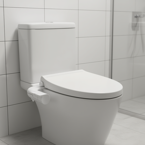 Accesorio de bidé de doble boquilla para inodoro con presión ajustable, fácil de instalar, diseño minimalista de plástico, pulverización horizontal - Product Image 2