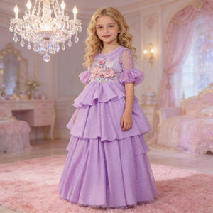 Abiti Eleganti da Festa per Bambine Stile Principessa Isabella di <span class=keywords><strong>Encanto</strong></span>, Vestiti Lunghi con Decorazioni Floreali, Stili Personalizzabili - Product Image 1