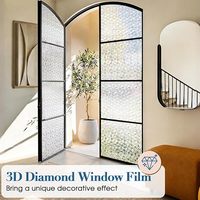 Film de fenêtre en PVC moderne 12MIL d'épaisseur, adhésif statique, sans colle, pour la confidentialité, l'isolation thermique et la protection UV, durable pour la maison