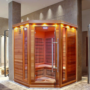 SS-450T Hiện Đại Điện 4-Người Xa Hồng Ngoại Vườn Phòng Tắm Hơi Truyền Thống Lạnh Plunge Bồn Tắm <span class=keywords><strong>Tourmaline</strong></span> Đá Ngoài Trời Phòng Tắm Hơi - Product Image 4