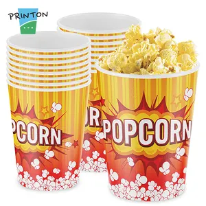 Printon Custom wholesale disposable paper food popcorn bucket packaging popcorn box