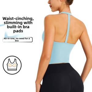 Nuevo Sujetador Deportivo <span class=keywords><strong>de</strong></span> <span class=keywords><strong>Yoga</strong></span> para Mujer con Relleno, Sin Espalda, Ajuste Delgado, Top <span class=keywords><strong>de</strong></span> Entrenamiento, Estilo Moderno, Cómodo y Transpirable para Gimnasio y Actividades Deportivas - Product Image 2