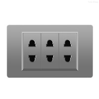 Prise murale avec interrupteur, chargeur USB Type-C, panneau tactile, matériau PC durable, indice IP24, 16A 250V, double interrupteur, design moderne