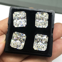 Prix d'usine DEF Moissanite blanche créée en laboratoire, pierre de moissanite en vrac de 0,5 à 5 carats, taille radiant effet étoile VVS pour bague