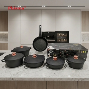 Set di Pentole Phisma in Lega di Alluminio da 11 Pezzi, Pentola per Fiamma Aperta, Padella e Pentolino per Latte con Fondo per Induzione - Product Image 5