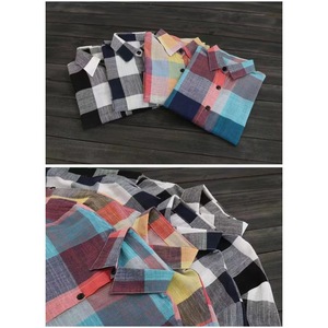 2025 Neuankömmling Sommer Loose Fashion Plaid Damen bekleidung <span class=keywords><strong>Plus</strong></span> <span class=keywords><strong>Size</strong></span> Blusen & Shirts - Product Image 4