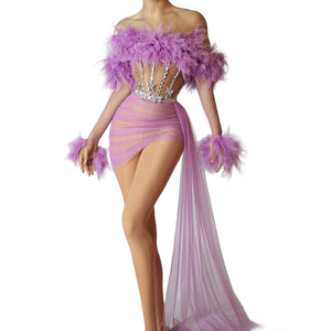 Vestidos Mujer Sexy Durchsichtige Mesh Rüschen Träger lose kurze Geburtstag <span class=keywords><strong>Prom</strong></span> Kleid Lady Frauen Elegante formelle Party Abendkleider - Product Image 1