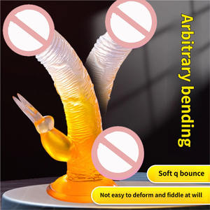 Grand gode en caoutchouc naturel avec un design réaliste en cristal artificiel coloré, matériau en silicone souple - Product Image 3
