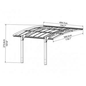Cantilever <span class=keywords><strong>Abri</strong></span> de voiture Aus En Aluminium Avec Solaire Gris De Toiture En Polycarbonate Pour <span class=keywords><strong>Garage</strong></span> - Product Image 6