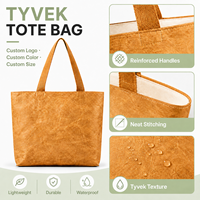 Grand sac de courses en Tyvek lavable et résistant aux déchirures avec fermeture éclair, robuste et écologique, idéal pour le shopping et les voyages