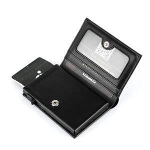 RFID 차단 가죽 빈티지 알루미늄 자동 팝업 카드 케이스 지갑 명함 홀더 - Product Image 6