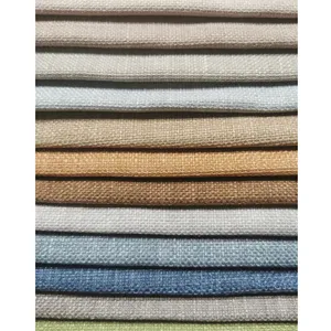 Free Sample Wholesale Home Textile Upholstery 100% Polyester Linen Fabric Linen Sofa Fabrics