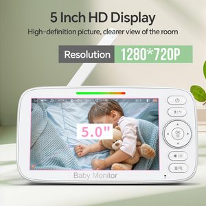 2025 meilleur prix 5.0 pouces 720p bébé moniteur avec caméra pas de Wifi Vision nocturne berceuses nouveau bébé Audio caméra bébé moniteur - Product Image 3