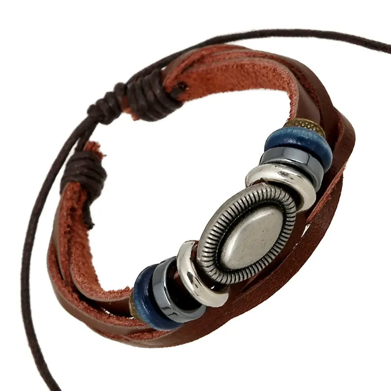 Bracelet e-eye de tennis en cuir de Turquie avec fermoir réglable