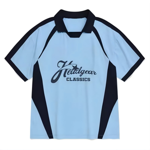 Maßgeschneiderte Übergroße Streetwear-Shirts mit Wärmeübertragungsdruck Fußballbekleidung Design Besticktes Logo Fußball Sommer Automatisierter Zuschnitt - Product Image 5