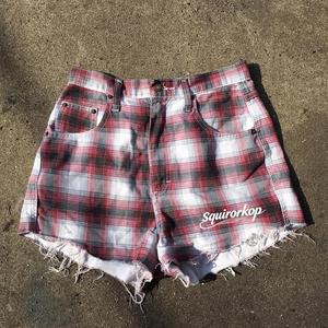 Squirorkop Custom Plaid Pattern Jorts Hand Distressed Raw Hem Cotton <strong>Shorts</strong> <strong>Mens</strong> Vintage Plaid <strong>Shorts</strong> OEM Manufacturer - Product Image 1