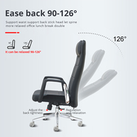 Chaise de bureau de direction moderne personnalisée à dossier haut en cuir PU chromé, ergonomique, réglable en hauteur, pivotante, avec structure en bois, pour entreprise