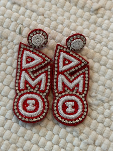 <span class=keywords><strong>Orecchini</strong></span> pendenti con perline rosse, design Sorority Sigma Gamma Rho Zeta DST Divine 9 - Product Image 5
