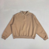Felpa in cotone ad alto grammatura, girocollo, in pile, personalizzabile, con mezza zip