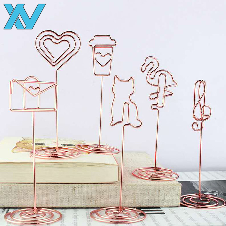 OEM designs metal table holder shapes colorful money clip metal clips