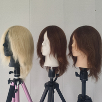 Tête de mannequin d'entraînement personnalisée en cheveux humains, modèle masculin, sans maquillage, pour la formation en coiffure en salon