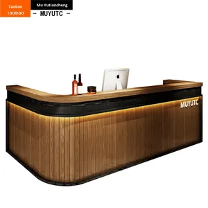 Quầy bar vuông hiện đại quầy thu ngân Nhà Hàng Quán trà cà phê phục vụ cửa hàng quầy lễ tân quầy tiếp tân phòng khách nhỏ - Product Image 5