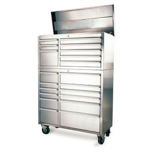 41 inch Stainless steel tool chest with secure locking cabinet and 20 drawers heavy duty workbench tool chest box