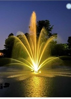Fuente de Agua Flotante Comercial de Acero Inoxidable con Luces LED Multicolores, Control de Música y Diseño Moderno - Fácil Instalación