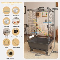 Cage à oiseaux en métal pour perroquets et agapornis, grande cage avec perchoir pour petits oiseaux et canaris