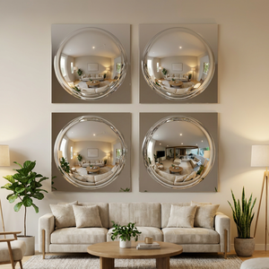High Reflective Eco-Friendly Lightweight Frameless Art Deco Giant Dome Bubble Convex Shatterproof Acrylic Silver <b>Mirror</b> Wall - Product Image 4