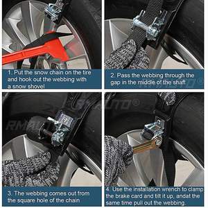 1 unidad de cadenas de nieve para neumáticos de coche, cadenas antideslizantes para neumáticos de nieve, cinturón de cable para ruedas, cadena de emergencia para exteriores en invierno - Product Image 2
