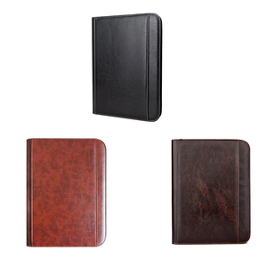 A4 PUレザープロインタビューPadfolioジッパー付きフォルダーオーガナイザーブリーフケース男性用ビジネスポートフォリオフォルダー電卓付き - Product Image 6