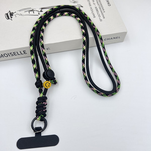 Sangle de téléphone réglable pour cou et bandoulière, 120 cm, multicolore contrastée, avec breloque et clip de fixation, logo personnalisé - Product Image 5