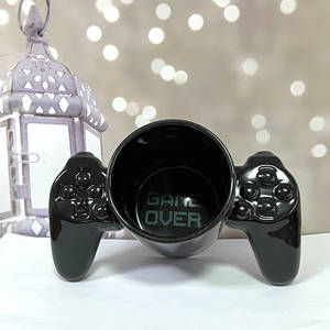 Seaygift Offre Spéciale drôle cadeau tasse en céramique hommes garçon créatif conception irrégulière Gameover tasse en porcelaine avec poignée de contrôleur de jeu - Product Image 2