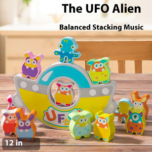 Haute qualité en bois dessin animé <span class=keywords><strong>extraterrestre</strong></span> Balance <span class=keywords><strong>jeux</strong></span> de société enfants début éducatif empilage jouets pour enfants garçons filles - Product Image 5