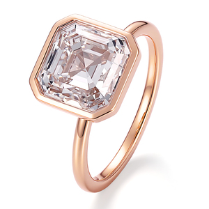 Bague en or rose 18 carats PROVENCE, bijoux fins sur mesure, diamant de laboratoire taille Asscher IGI VVS DEF 1-10 carats, unisexe, pour fiançailles et mariage - Product Image 3